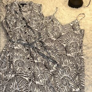 White House Black Market Black and White Asymmetrical Dress